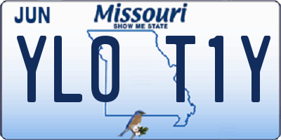 MO license plate YL0T1Y