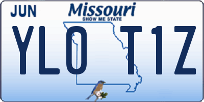 MO license plate YL0T1Z