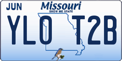 MO license plate YL0T2B