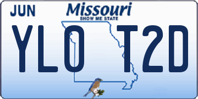 MO license plate YL0T2D