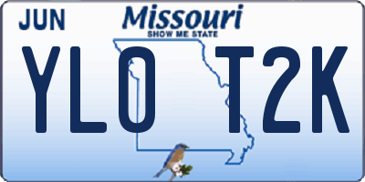 MO license plate YL0T2K