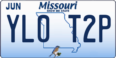 MO license plate YL0T2P