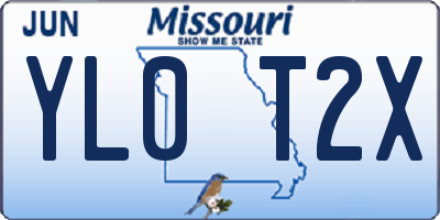 MO license plate YL0T2X