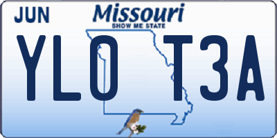 MO license plate YL0T3A
