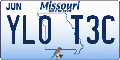 MO license plate YL0T3C