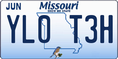 MO license plate YL0T3H