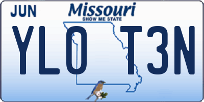 MO license plate YL0T3N