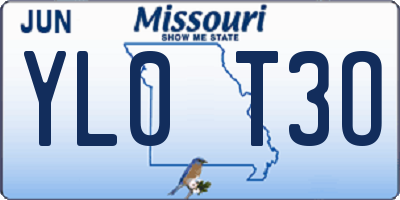 MO license plate YL0T3O