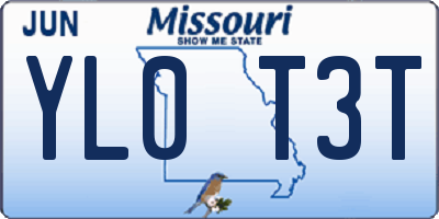 MO license plate YL0T3T