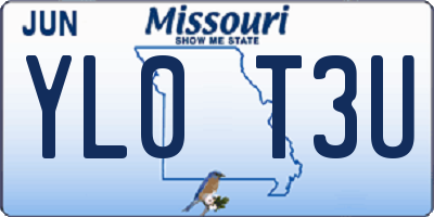 MO license plate YL0T3U