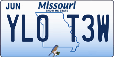 MO license plate YL0T3W