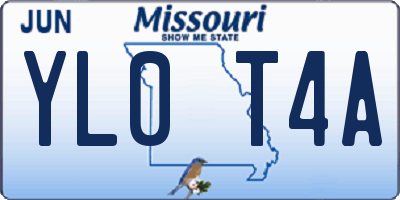 MO license plate YL0T4A