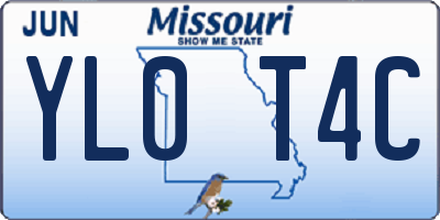 MO license plate YL0T4C