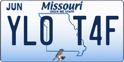MO license plate YL0T4F
