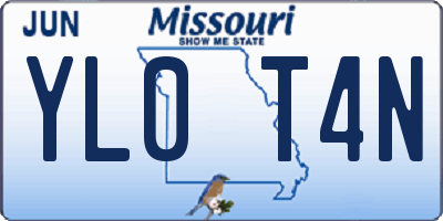 MO license plate YL0T4N