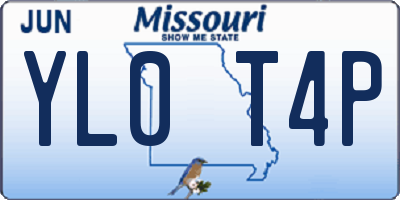 MO license plate YL0T4P