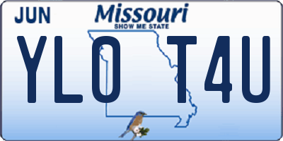 MO license plate YL0T4U