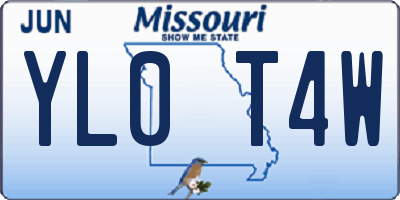 MO license plate YL0T4W