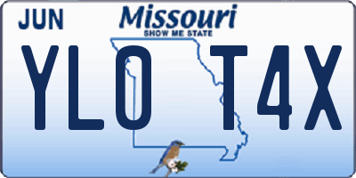 MO license plate YL0T4X