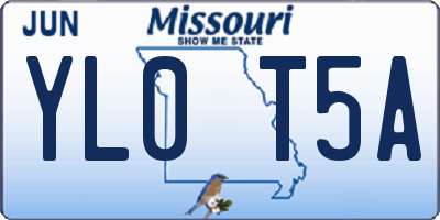 MO license plate YL0T5A