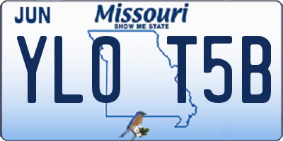 MO license plate YL0T5B