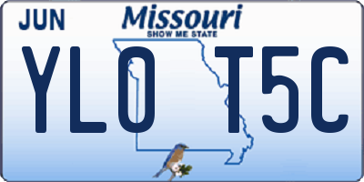 MO license plate YL0T5C