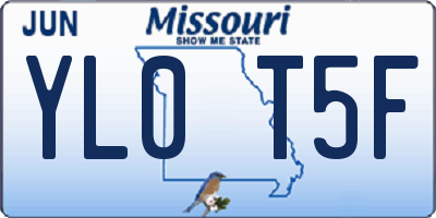 MO license plate YL0T5F