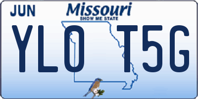 MO license plate YL0T5G