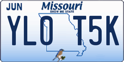 MO license plate YL0T5K