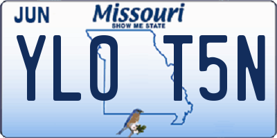 MO license plate YL0T5N