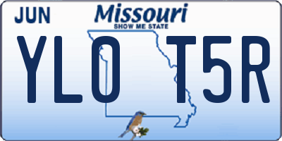 MO license plate YL0T5R