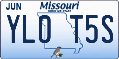 MO license plate YL0T5S