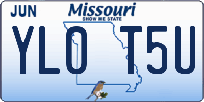 MO license plate YL0T5U