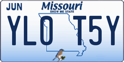 MO license plate YL0T5Y