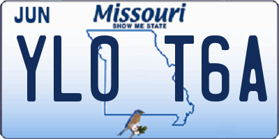 MO license plate YL0T6A