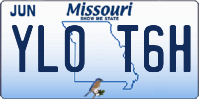 MO license plate YL0T6H