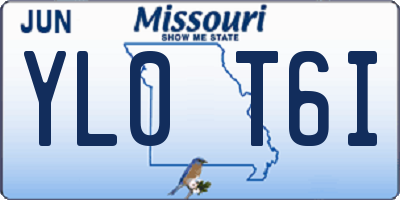 MO license plate YL0T6I