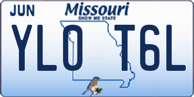 MO license plate YL0T6L