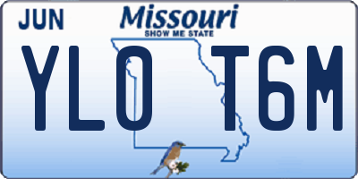 MO license plate YL0T6M