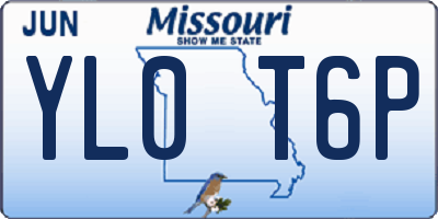MO license plate YL0T6P
