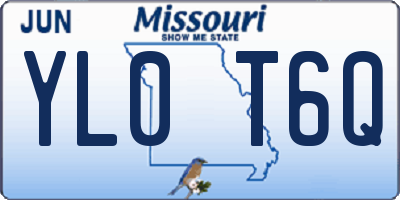 MO license plate YL0T6Q