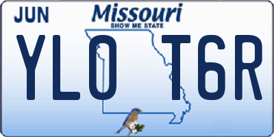 MO license plate YL0T6R