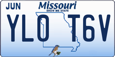 MO license plate YL0T6V