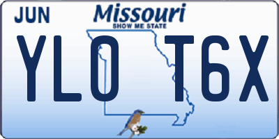 MO license plate YL0T6X