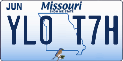 MO license plate YL0T7H