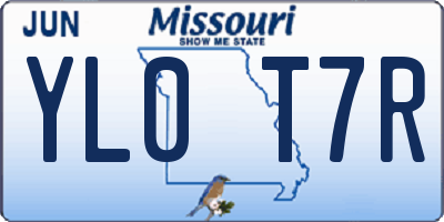 MO license plate YL0T7R
