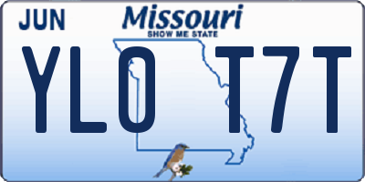 MO license plate YL0T7T