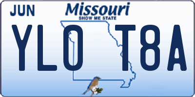 MO license plate YL0T8A
