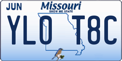 MO license plate YL0T8C