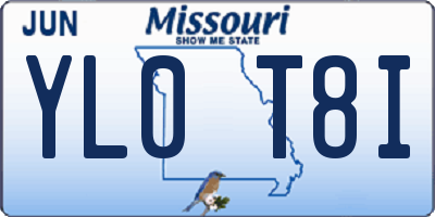 MO license plate YL0T8I